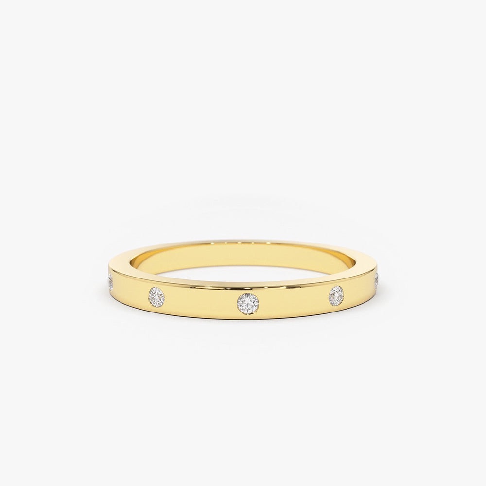 Ferkos Fine Jewelry 14k Burnish Set Diamond Ring (US Size 7)